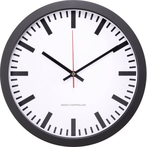 Horloge murale MXP301201 radiopiloté(e) 30 cm x 45 mm noir (1/4)