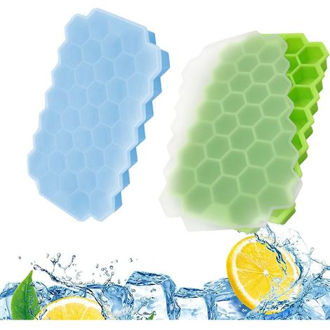 Eiswürfelform – Flexibles Silikon – Sechseckige Form – Mit Deckel – Für Whisky-Cocktails und gekühlte Getränke – 1 Stück (1/5)