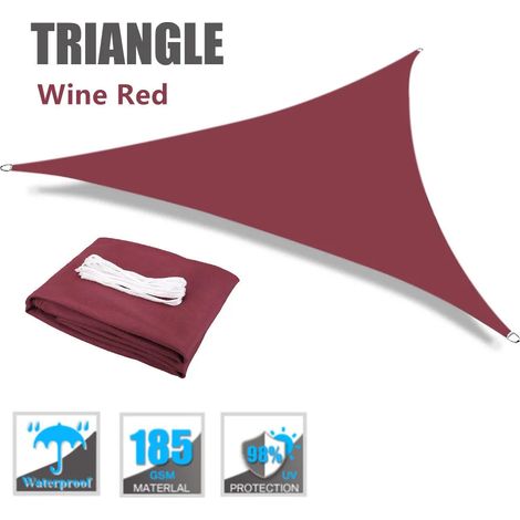 (Rouge foncé, 2 x 2 x 2 m) Auvent pare-soleil imperméable, blocage des UV à 98 % (1/5)
