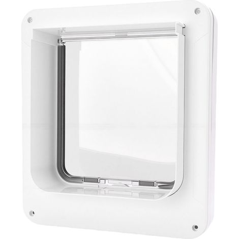Porte pour chat intelligente avec capteur automatique, barrière pour animaux de compagnie activée par collier et télécommande. (1/5)
