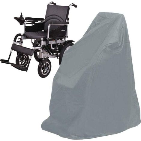 Housse fauteuil roulant argentée 115x75x130 cm, bâche protection extérieure imperméable contre pluie poussière et rayons UV (1/5)