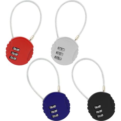 Cadenas à combinaison sphérique Xinma Code en fil d'acier, cadenas de gym, antivol pour bagages, sacs à dos, casques de vélo et coffres de voiture. (1/5)