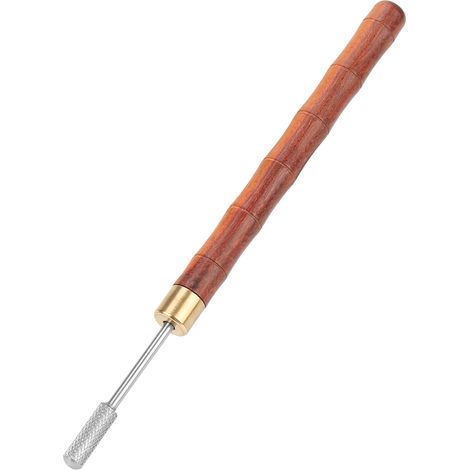 Stylo à huile à bille avec manche en bois de santal et bord supérieur en acier inoxydable, pour la finition des ceintures et du cuir, et pour le bricolage. (1/5)