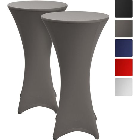 2er Set Beautissu Stella Stehtischhusse Stretch Ø 80cm	Anthrazit