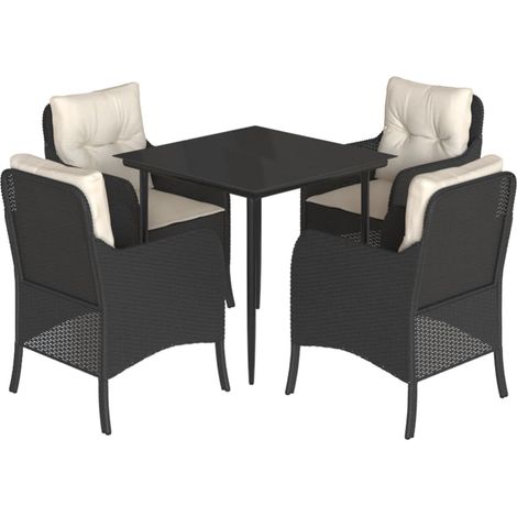 Maison Exclusive - Set de muebles jardín 5 pzas con cojines ratán (1/5)