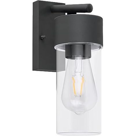 Applique Murale Exterieur,Moderne E27 Base Lampe Murale,IP44 Etanche Luminaire Exterieur,Gris foncé Eclairage exterieur pour Porte Couloir Salon Chambre (1/5)