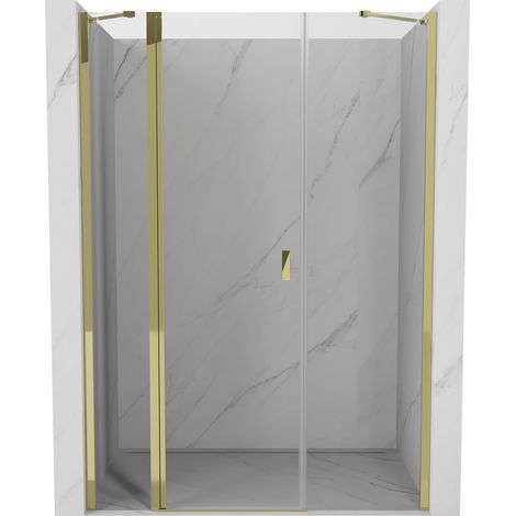 Mexen Mist Duschtür, schwenkbar, 120 cm, transparent, gold - 8A4-120-001-50-00 (1/5)