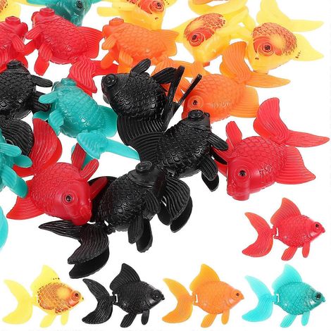 Lot de 20 poissons artificiels en plastique, faux poissons rouges, décoration pour aquarium.-5.5x4.2cm