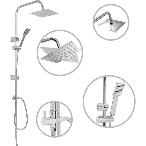 Maison Exclusive - Ensemble de douche à deux têtes avec douchette Acier inoxydable
