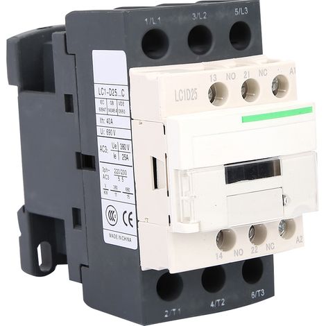 Contacteur électrique LC1-D NEUF 50/60 Hz, 3 pôles, bobine CA, 220 V, 25 A (1/5)