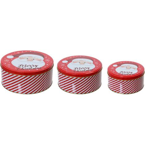 Decoris Set 3 Scatole in Latta - Merry Christmas e Babbo Natale (1/2)
