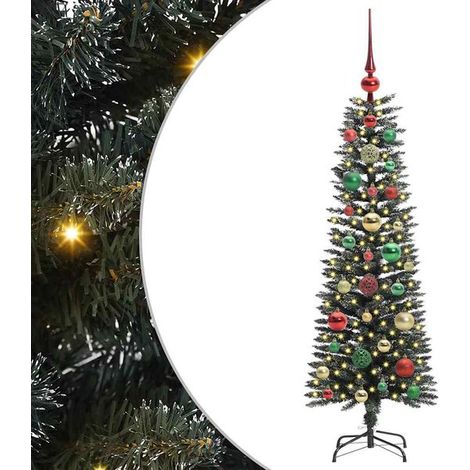 Sapin de Noël artificiel vert, 120 cm, en PVC, plastique et acier. (1/5)