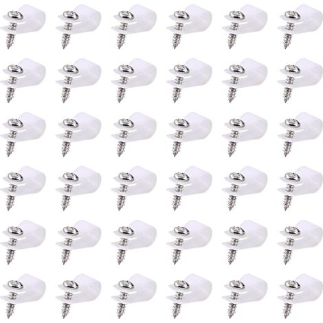 Lot de 60 pinces à câbles en nylon blanc de 5/16 pouce de type R, kit de serrage en nylon avec 60 vis pour la gestion des fils (5/16 pouce, blanc) (1/5)