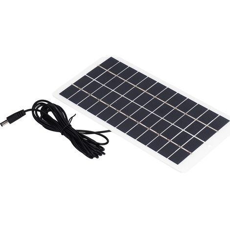 Panneau solaire portable en polysilicium à haute transmission lumineuse avec interface CC pour batterie 3,7 V, 5 W, 12 V (1/5)