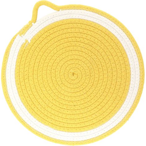 Set mit 6 fruchtförmigen Untersetzern aus Baumwolle im nordischen Stil, auch als Tischschoner, Picknickdecke oder gelbe Matten geeignet, 30 cm (1/5)