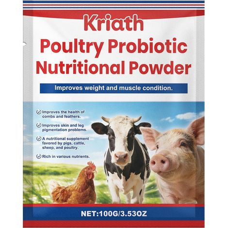 Poudre nutritionnelle probiotique composée pour volailles, complément vitaminique, additif alimentaire quotidien pour animaux – 100 g