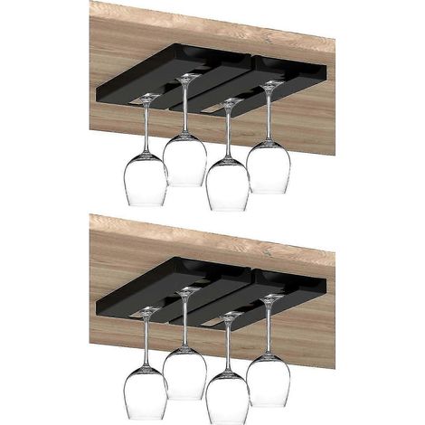 Organi-Good Hänge-Weinglashalter, bohrfreies Weinglasregal zur Montage an einem Regal oder in einem Schrank (1/4)