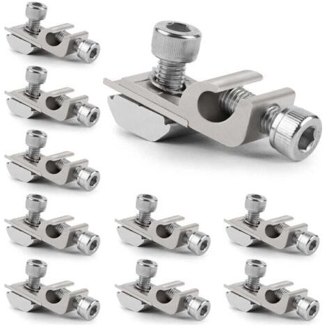 10 clips de mise à la terre photovoltaïques en aluminium, clips de fixation pour panneaux solaires, rondelles de mise à la terre pour panneaux solaires, kits de support photovoltaïques, bornes de mise