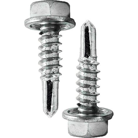 CCYKXAVis Autoperceuse à Tête Hexagonale Vis Autoforeuse Acier Zingué 4,8x16 mm Lot 100 Vis DIN 7504 Forme K pour Tole Acier, Bride de Fixation (1/5)