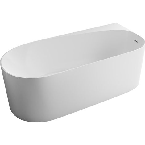Freistehende Badewanne Bernstein ONDA CORNER Acryl Einbau Rechts