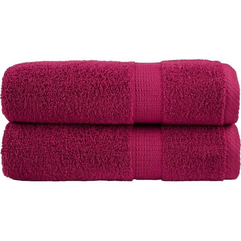 Toallas de mano SOLUND 2 uds burdeos 50x100 cm 600 gsm vidaXL