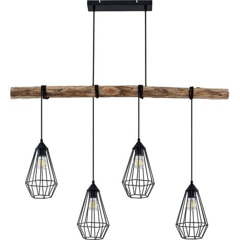 Lindby Lámpara colgante 'Eldarion' en Marrón de Madera (1/5)