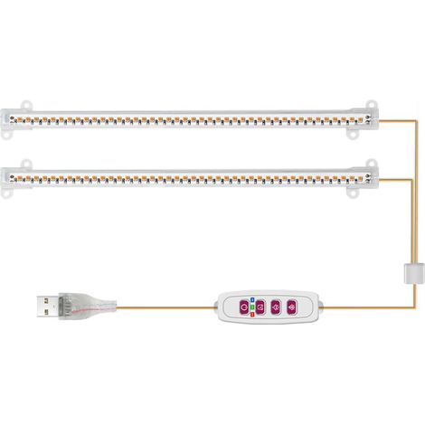 Lampe Horticole, Plant LED Grow Light 47 LEDs Full Spectrum Light avec Minuterie Marche/Arrêt Automatique 8/12/16H 5 Niveaux D'intensité Réglable pour Plantes D'intérieur (1/5)