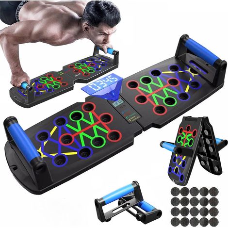 Planche Pompe Musculation, Machine Musculation Maison Planche a Pompe avec Antiglisse Poignées, Planche Push up Bar avec Fonction de Comptage