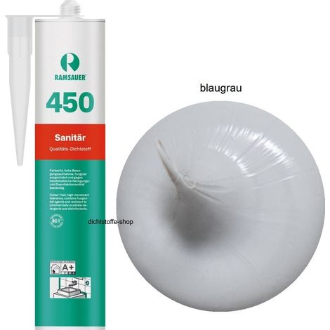 Ramsauer 450 Sanitär Silikon Fugen Dichtstoff 310ml Kartusche blaugrau