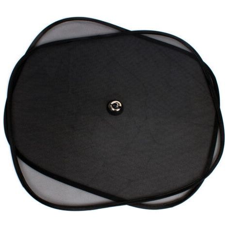 pare-soleil latéraux pliables micro-perforés noirs à trois couches pour protéger l'intérieur de la voiture du soleil. 100% polyester de haute qualité. (1/2)