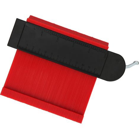 Gabarit de Contour 5 Pouces, Outil de Mesure de Forme Irrégulière, Jauge de Profil pour Travaux de Bricolage, Rouge (1/5)