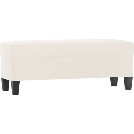 Banco de tela de microfibra beige 100x35x41 cm vidaXL