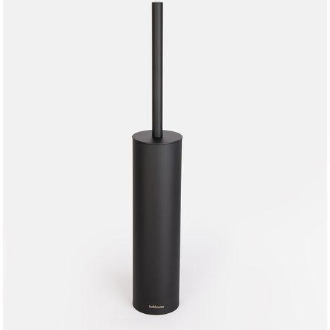 BATHBAZAAR - Pot à balai SLIM noir mat – Brosse WC design en inox 304 (1/4)
