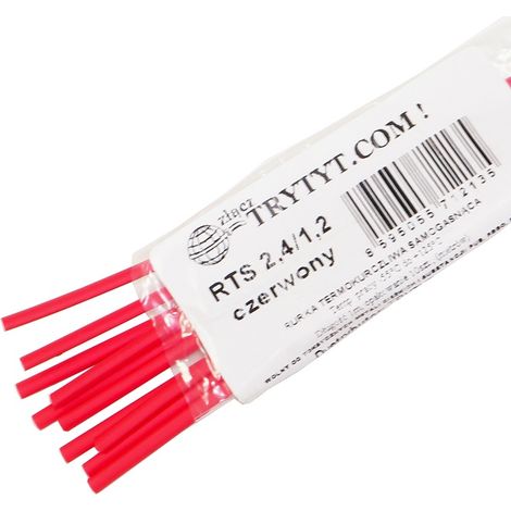10 tubos termorretráctiles RTS de 2,4/1,2 pulgadas, color rojo (1/2)
