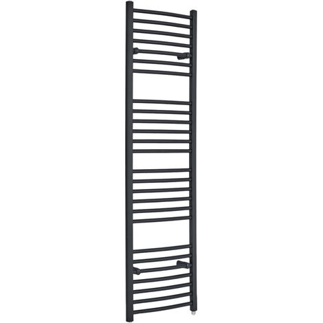 Milano Artle Electric Anthracite Curved Bar Heated Towel Rail Radiator - 1800mm x 500mm (1/5)