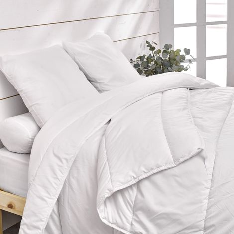 Bleu Calin Couette 4 Saisons 240 x 260 cm - 3 en1 : Chaude hiver, Légère été, Tempérée mi-saison - Fabriquée en France, Enveloppe Microfibre, Blanc (1/5)