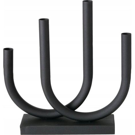 Boltze Porta candela in metallo nero opaco design moderno