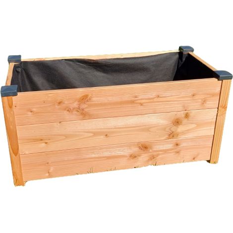 Bac rectangle en bois Douglas non traité 40cm x 83cm x 41cm – Épaisseur 19mm – Pour petits espaces, terrasses et balcons – Mon Petit Potager