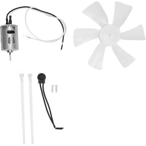 Set of 6-inch plastic ventilation fan blades for camper vans, with a 12V motor and D-shaped shafts for air circulation. (1/5)