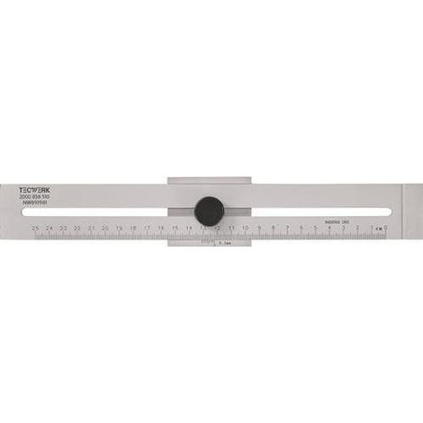TECWERK Streichmaß 200mm m.flachem Schieber INOX TECWERK