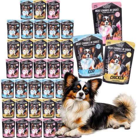 Cibo umido per cani TufTuf, mix di gusti, 40 bustine da 100 g (1/5)