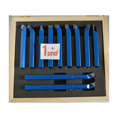 UTENSILI DA TAGLIO LAME ACCIAIO PER TORNIO 8X8 MM 11 PEZZI PZ BRASATI CASSETTA