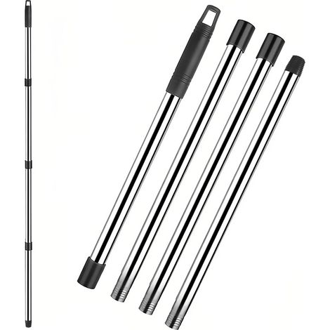 Telescopic Handle, Stainless Steel Telescopic Boom, Retractable Broom Handle, with PP Handle, for Home, Car Washes, Hotels (1/5)