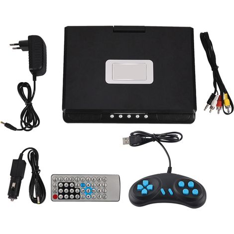 Lecteur DVD portable LCD 9 pouces rotatif, écran large, radio FM, stockage de jeux, USB AV, prise UE (1/5)