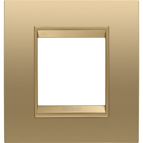 PLAQUE LUX 2P MÉTAL OR GEWISS GW16222XG