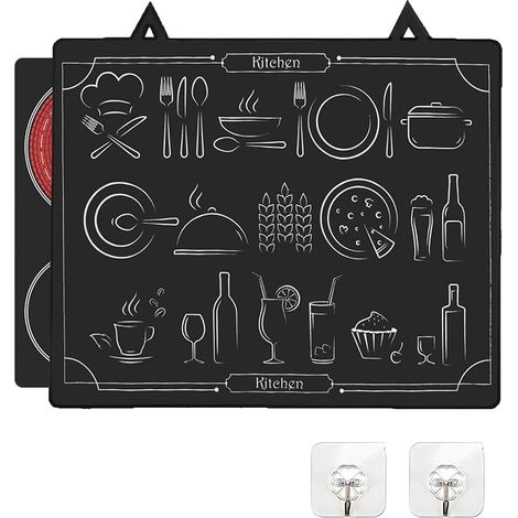 Protège Plaque Induction 62x53 cm, Caoutchouc Naturel Pliant Tapis de Protection Plaque Induction avec 2 Crochets, Couvre Plaque de Cuisson Silicone Anti-Rayures, Résistant à la Chaleur (1/5)