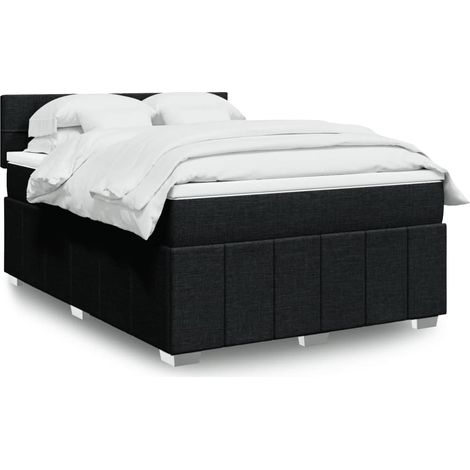 Boxspringbett mit Matratze Schwarz 160x200 cm Stoff