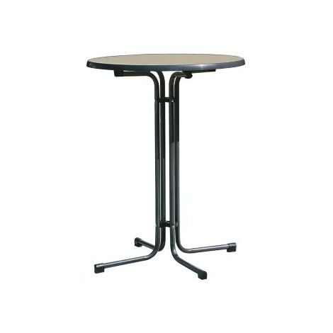 Stehtisch Ø 85x110 cm, grau, klappbar Stahlrohrgestell (1/4)