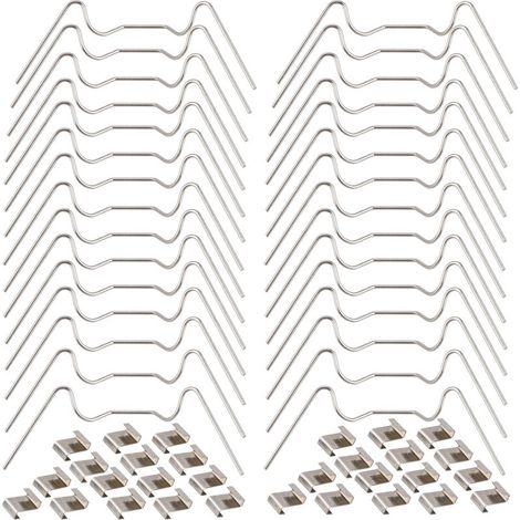 AGE Clip de Serre Vitrage (30 W et 30 Z) Clips de Fixation en Acier Inoxydable Kit de Réparation Accessoires Support 60pcs (1/5)