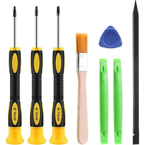 Kit d'outils de réparation comprenant 8 tournevis Torx T8, T6, T10 et H35, dont un levier. (1/5)